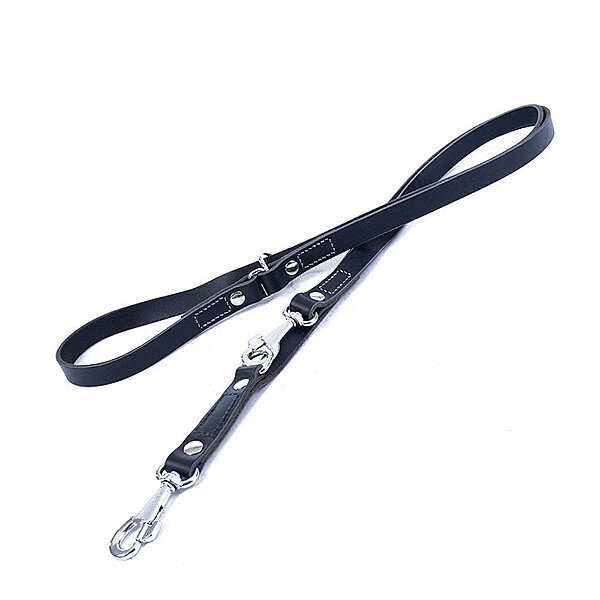 Doggie Deri Eğitim Köpek Gezdirme Kayışı 2x120-200cm (Siyah)