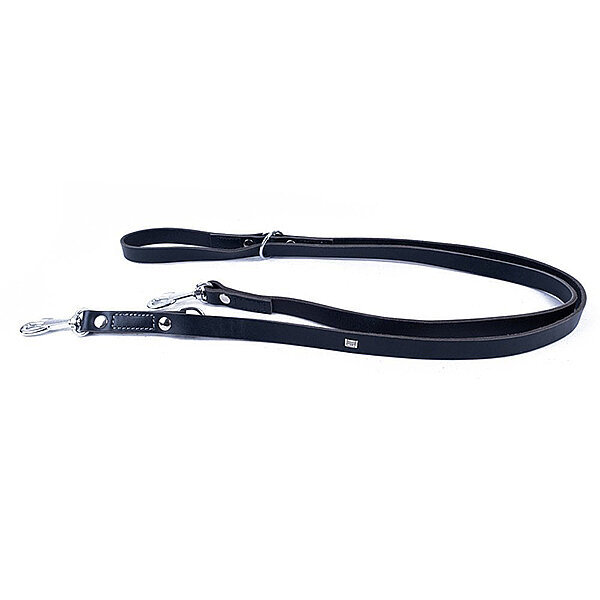 Doggie Deri Eğitim Köpek Gezdirme Kayışı 2x120-200cm (Siyah) - 2