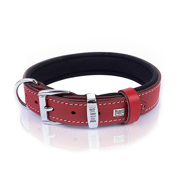 Doggie Deri Köpek Tasması 2.5x37-45cm (Kırmızı)