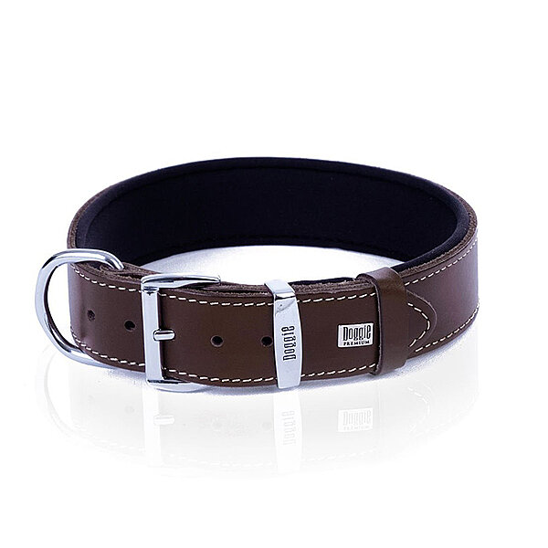 Doggie Deri Köpek Tasması 3.5x47-55cm (Kahve) - 1