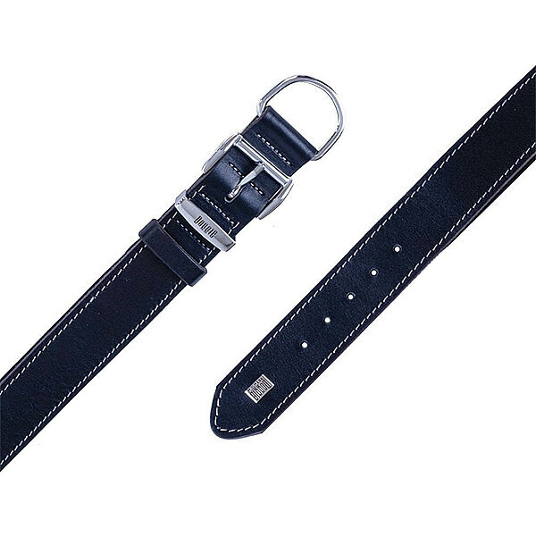 Doggie Deri Köpek Tasması 3.5x47-55cm (Siyah) - 3