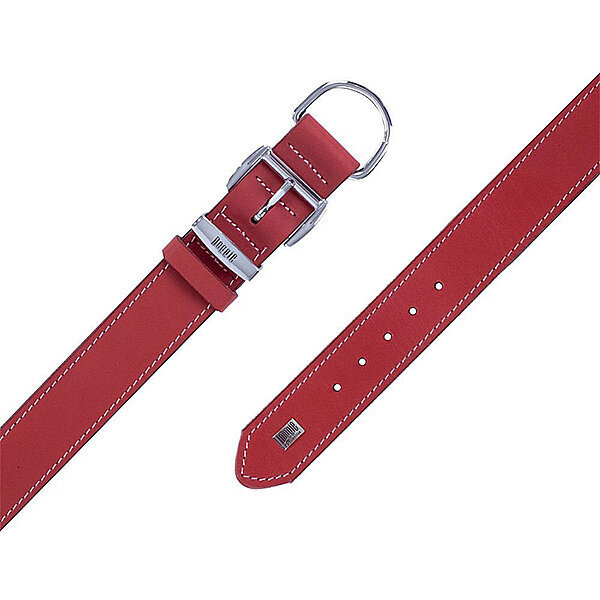 Doggie Deri Köpek Tasması 3.5x52-60cm (Kırmızı) - 3