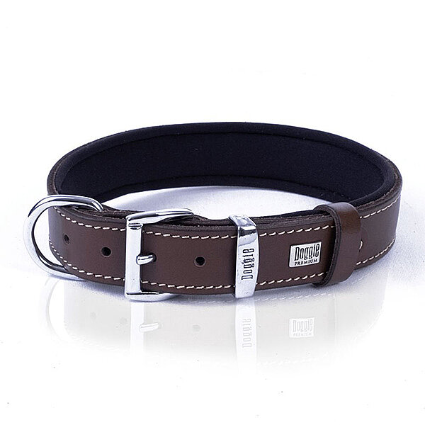 Doggie Deri Köpek Tasması 3x42-50cm (Kahve)
