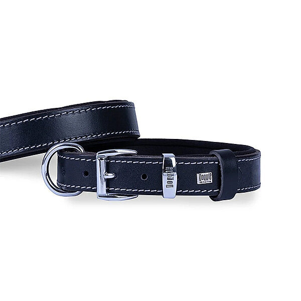 Doggie Deri Köpek Tasması 3x42-50cm (Siyah) - 2