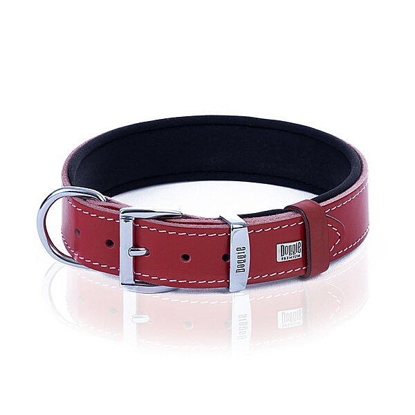 Doggie Deri Köpek Tasması 4x52-60cm (Kırmızı)