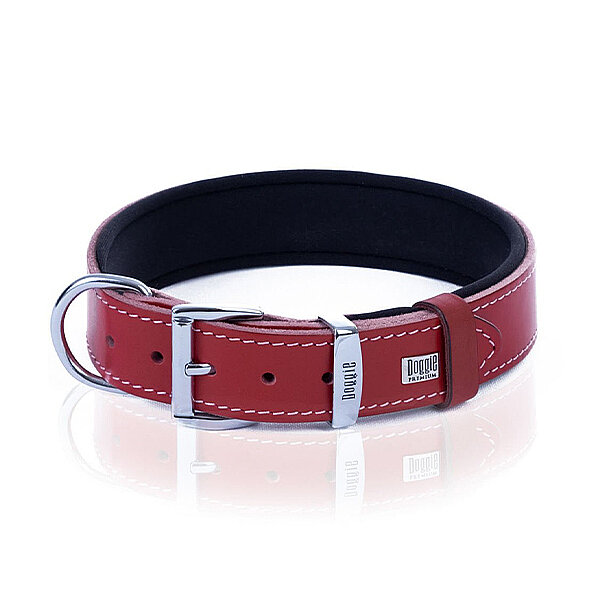 Doggie Deri Köpek Tasması 4x57-65cm (Kırmızı)