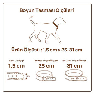 Doggie Dokuma Softlu Sade Köpek Boyun Tasması (1,5cm x 25-31cm -DSBT-1510 M) - 3