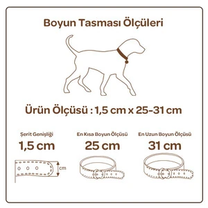 Doggie Dokuma Softlu Sade Köpek Boyun Tasması (1,5cm x 25-31cm -DSBT-1510 M) - 3