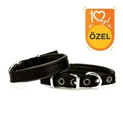 Doggie Dokuma Softlu Sade Köpek Boyun Tasması DSBT-1510 M Mavi