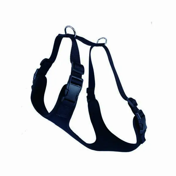 DOGGİE HAVALI DOKUMA GÖĞÜS TASMASI SİYAH 2,5X65-75CM - 1