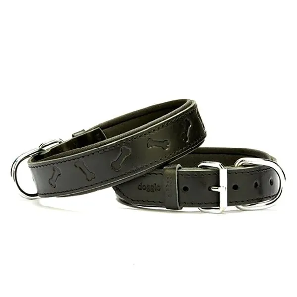 Doggie Kemik Desenli Deri Boyun Tasması (3.5CMx70CM-SBT 3535 L) - 1