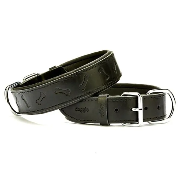 Doggie Kemik Desenli Deri Boyun Tasması (4cm x 48-56cm - SBT 4035 M) - 1