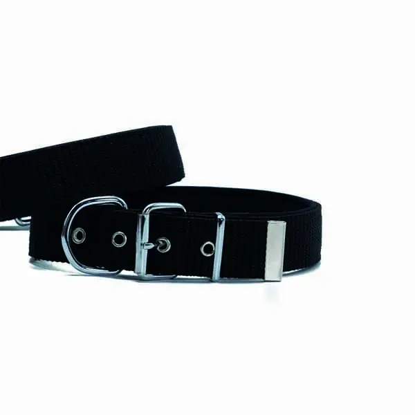 DOGGİE KONFOR DOKUMA BOYUN TASMASI SİYAH 4X47-55CM - 1