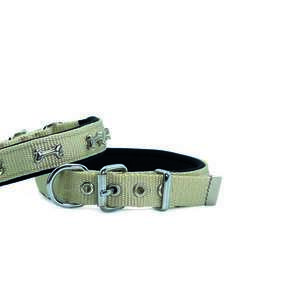 DOGGİE KONFOR DOKUMA KEMİKLİ BOYUN TASMASI HAKİ 2X30-35CM