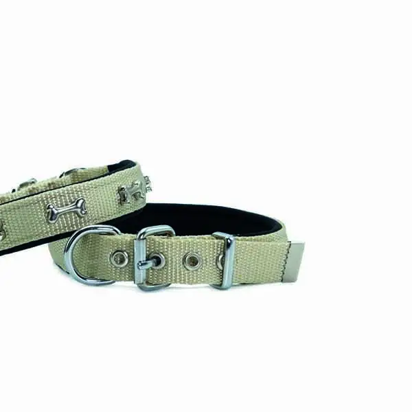 DOGGİE KONFOR DOKUMA KEMİKLİ BOYUN TASMASI HAKİ 2X30-35CM - 1