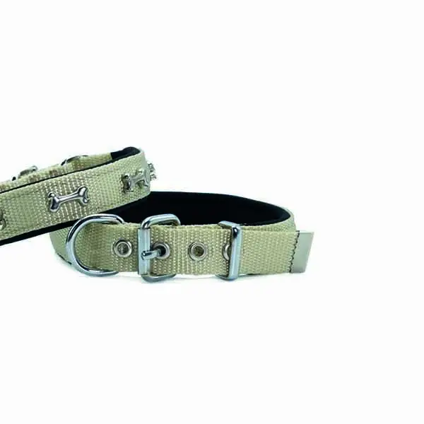 DOGGİE KONFOR DOKUMA KEMİKLİ BOYUN TASMASI HAKİ 2X35-40CM - 1