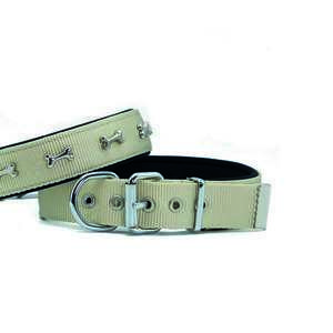 DOGGİE KONFOR DOKUMA KEMİKLİ BOYUN TASMASI HAKİ 3X42-50CM