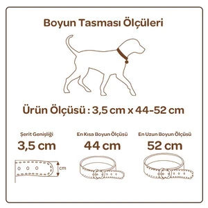 Doggie Pati Desenli Deri Boyun Tasması (3,5cm x 44-52cm - SBT 3536 M) - 3