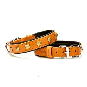 Doggie Piramit Metal Süslü Deri Boyun Tasması (4cm x 48-56cm - SBT 4061 M)