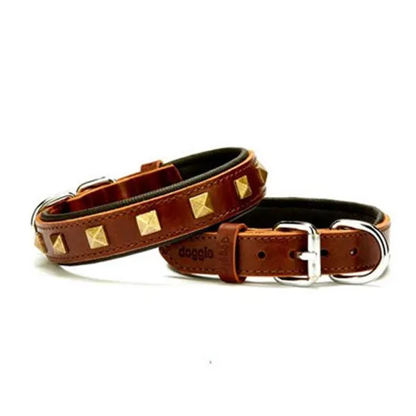 Doggie Piramit Metal Süslü Deri Boyun Tasması (4cm x 48-56cm - SBT 4061 M) - 4