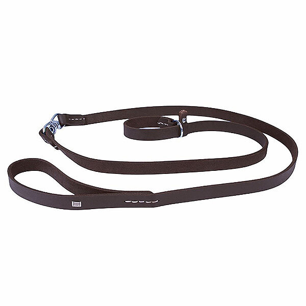 Doggie Yağlı Deri Eğitim Köpek Gezdirme Kayışı 1.1x150cm (Açık Kahve)