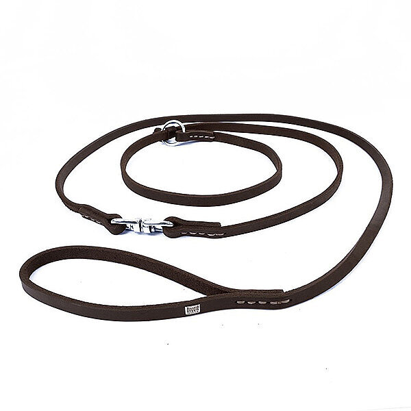 Doggie Yağlı Deri Eğitim Köpek Gezdirme Kayışı 2x140cm (Açık Kahve)