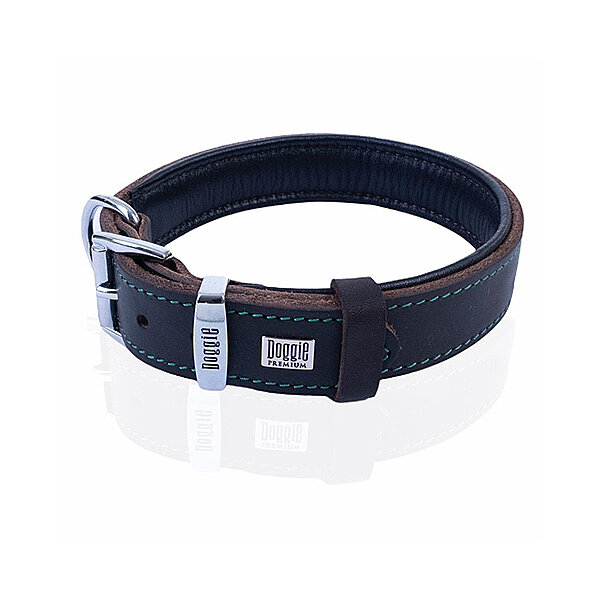Doggie Yağlı Deri Köpek Tasması 4x52-60cm (Açık Kahve) - 1