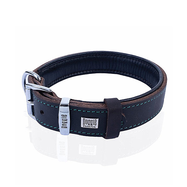 Doggie Yağlı Deri Köpek Tasması 4x57-65cm (Açık Kahve)