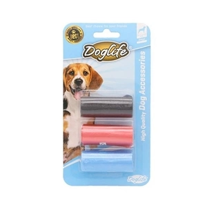 DOGLİFE RENKLİ DIŞKI TOPLAMA POŞETİ 3LÜ