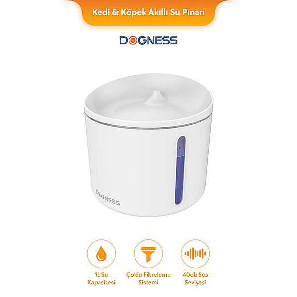 Dogness Akıllı Kedi ve Köpek Su Pınarı 1 L 14 x 13 cm (Beyaz)