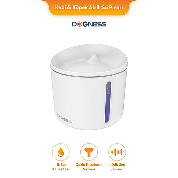 Dogness Akıllı Kedi ve Köpek Su Pınarı 1 L 14 x 13 cm (Beyaz) - 1
