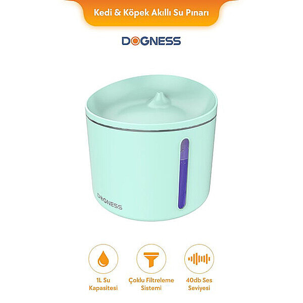 Dogness Akıllı Kedi ve Köpek Su Pınarı 1 L 14 x 13 cm (Yeşil) - 1