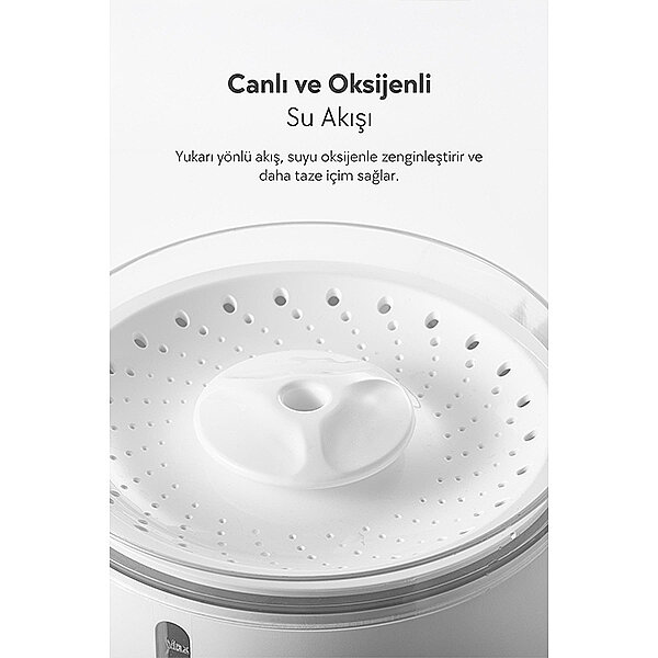 Dogness D09 Akıllı Otomatik Kedi ve Köpek Su Pınarı 2,2 L (Beyaz) - 2