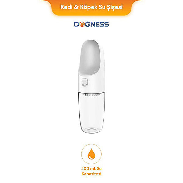 Dogness Kedi ve Köpek Seyahat Su Şişesi 400 ml (Beyaz)