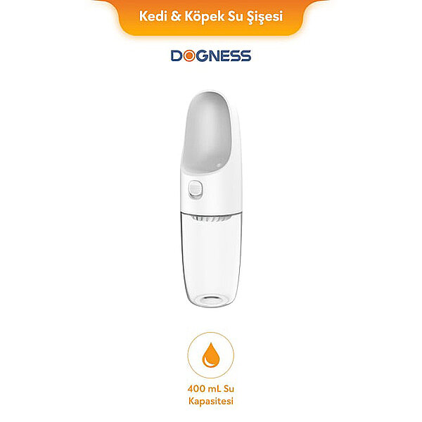 Dogness Kedi ve Köpek Seyahat Su Şişesi 400 ml (Beyaz) - 1