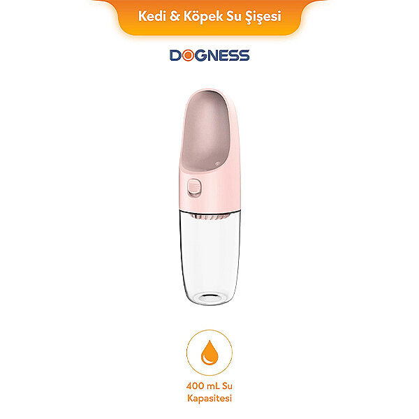 Dogness Kedi ve Köpek Seyahat Su Şişesi 400 ml (Pembe)