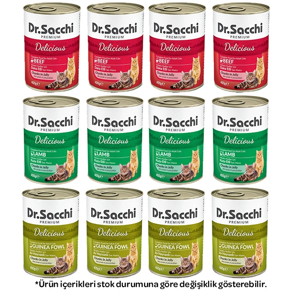 Dr. Sacchi Karışık Kedi Yaş Maması 400 gr X 12 Adet - 1