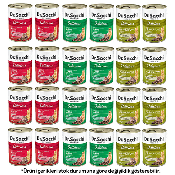 Dr. Sacchi Karışık Kedi Yaş Maması 400 gr X 24 Adet - 1