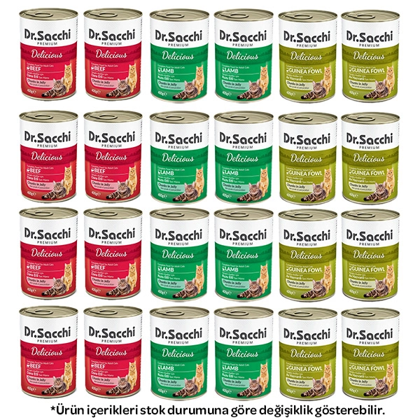 Dr. Sacchi Karışık Kedi Yaş Maması 400 gr X 24 Adet - 1
