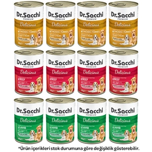 Dr. Sacchi Karışık Köpek Yaş Maması 400 gr X 12 Adet