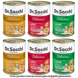 Dr. Sacchi Karışık Köpek Yaş Maması 400 gr X 6 Adet
