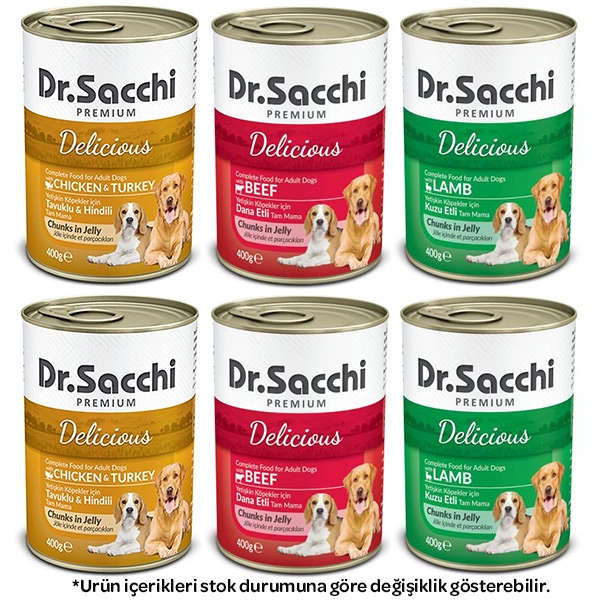 Dr. Sacchi Karışık Köpek Yaş Maması 400 gr X 6 Adet - 1