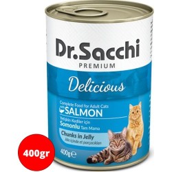 Dr. Sacchi Somonlu Kedi Yaş Maması 400 GR