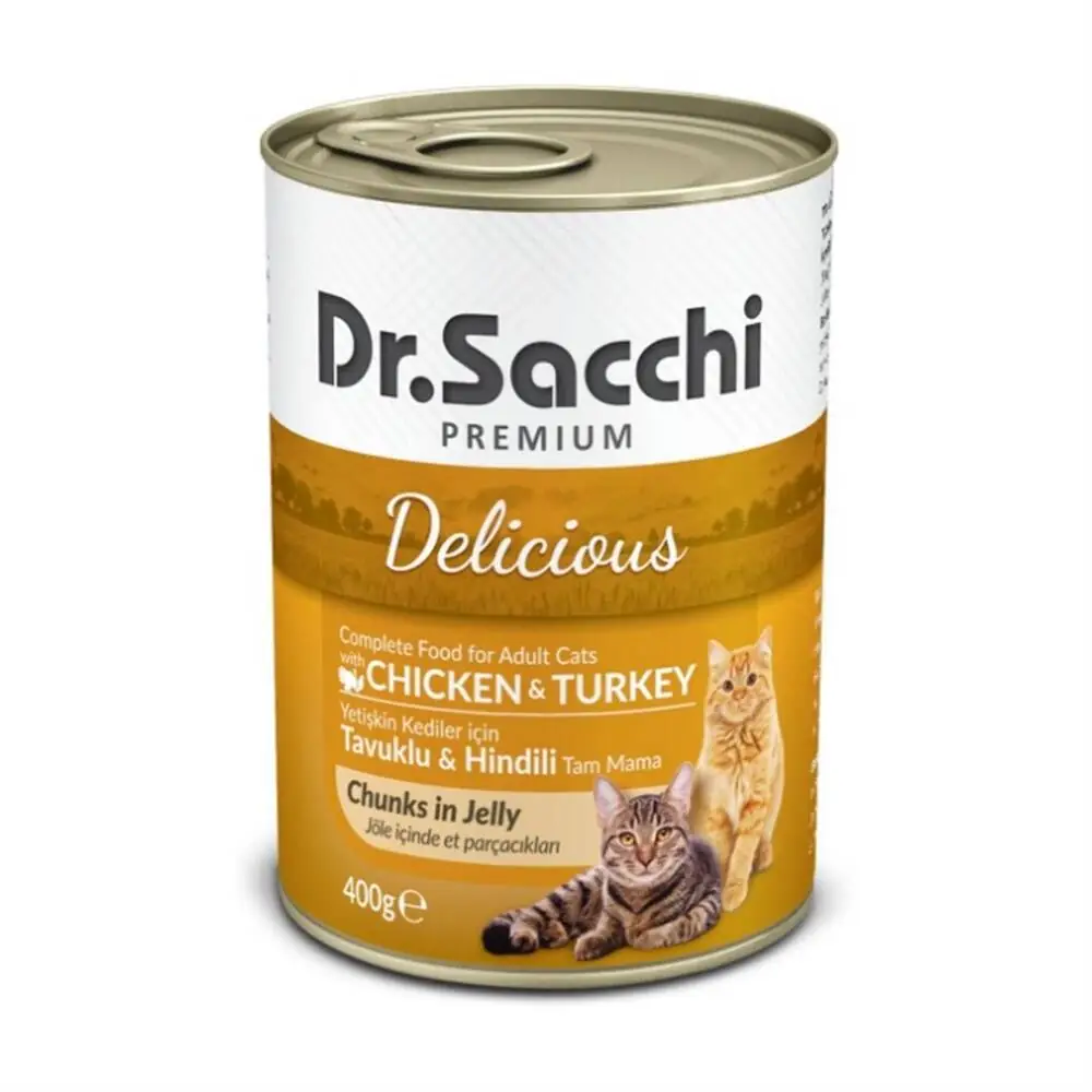 Dr. Sacchi Tavuk ve Hindili Kedi Konservesi 400 GR - 1