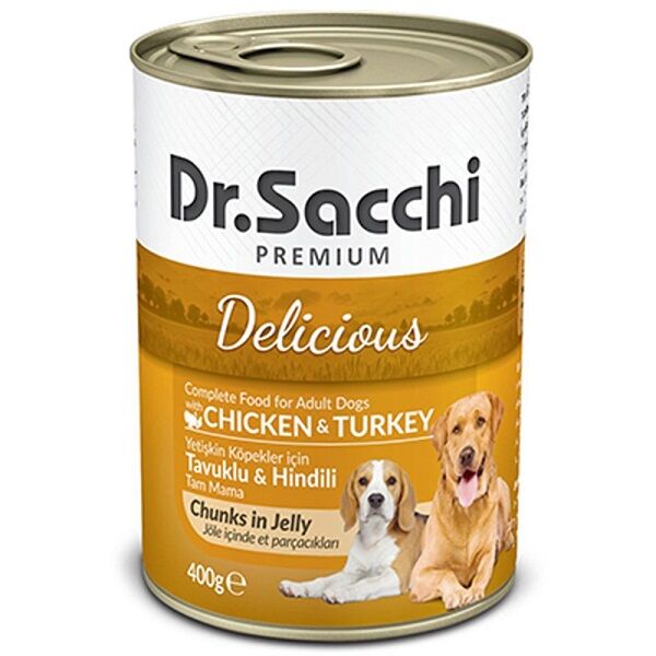 Dr. Sacchi Tavuk ve Hindili Köpek Yaş Maması 400 GR - 1