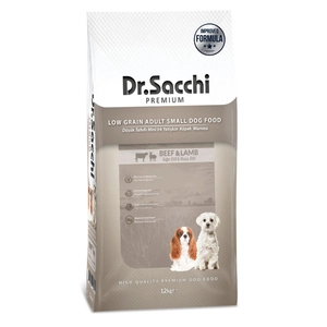 Dr.Sacchi  Düşük Tahıllı Sığır Etli ve Kuzu Etli Mini Irk Yetişkin Köpek Maması 12 Kg