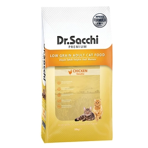 Dr.Sacchi Düşük Tahıllı Tavuklu Yetişkin Kedi Maması 10kg