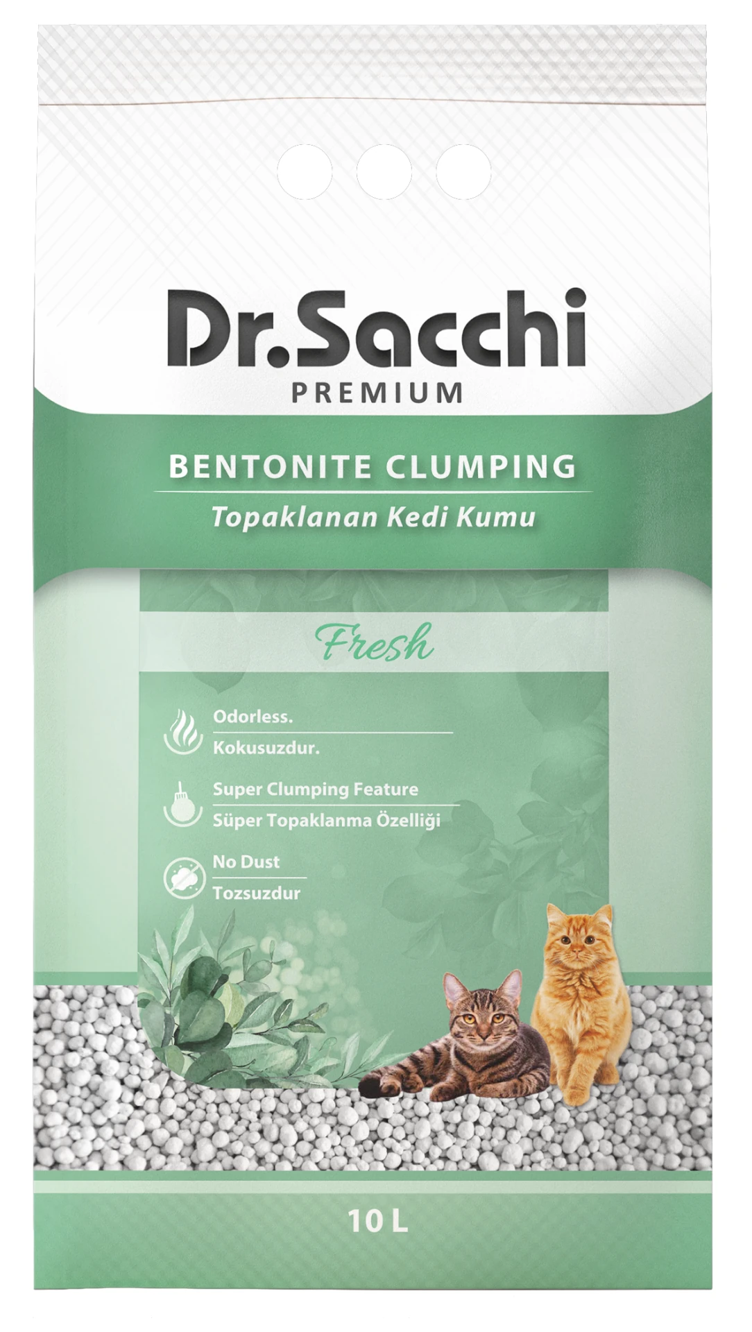 Dr.Sacchi Fresh Bentonit Kedi Kumu 10 Lt - 2