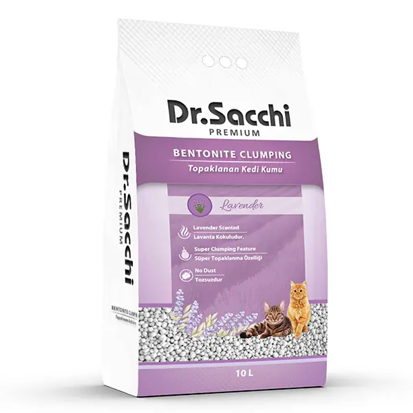 Dr.Sacchi Lavanta Kokulu Bentonit Kedi Kumu 10 Lt - 2