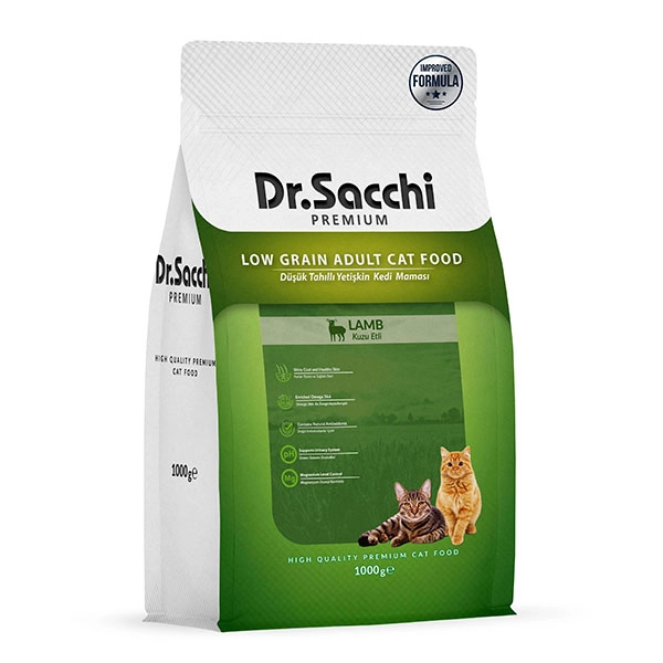 Dr.Sacchi Premium Düşük Tahıllı Kuzu Etli Yetişkin Kedi Maması 1 Kg - 1